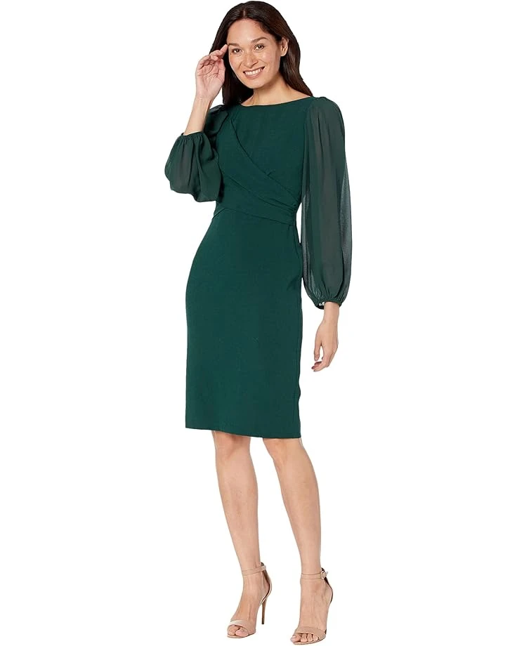 Vince Camuto Signature Stretch Crepe Bodycon With Chiffon Balloon Sleeve 1 Vince Camuto Signature Stretch Crepe Bodycon With Chiffon Balloon Sleeve