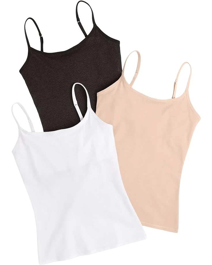 PACT Organic Cotton Shelf Bra Camisole 3-Pack 1 PACT Organic Cotton Shelf Bra Camisole 3-Pack