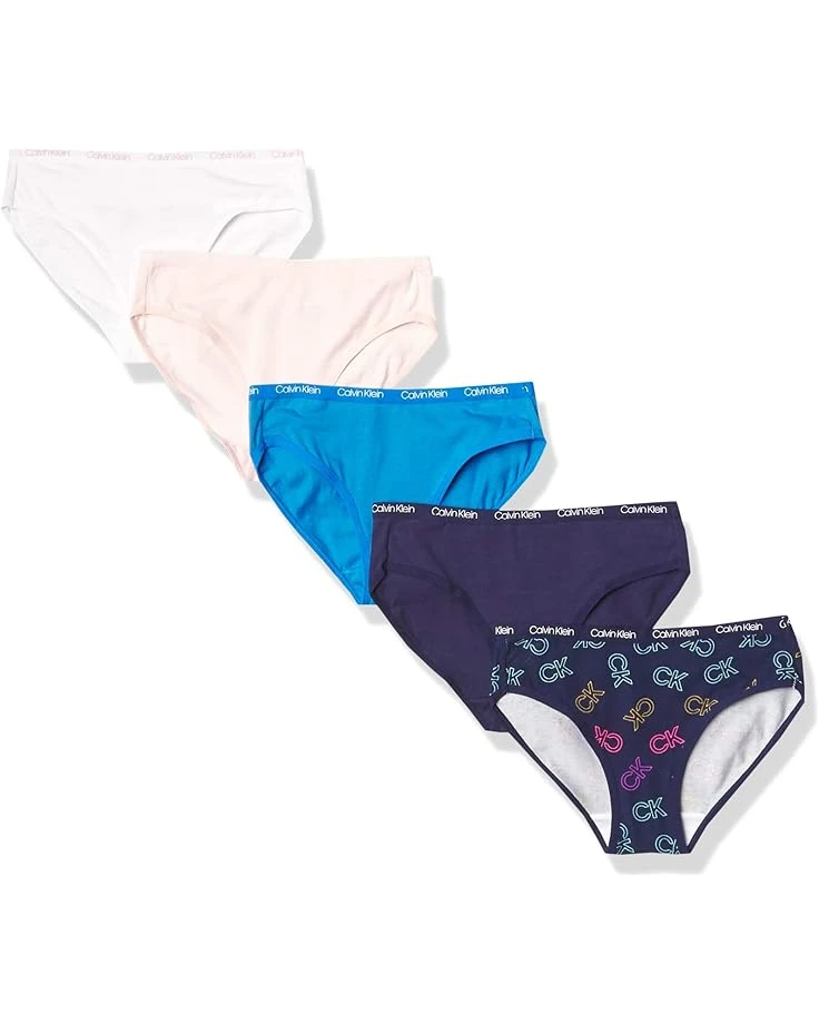 Calvin Klein Girls' Underwear Cotton Bikini Panty, 5 Pack 1 Calvin Klein Girls' Underwear Cotton Bikini Panty, 5 Pack