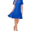 CeCe Ruffle Neck Godet Dress