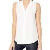Calvin Klein Women's Sleeveless Blouse With Inverted Pleat (Standard And Plus)